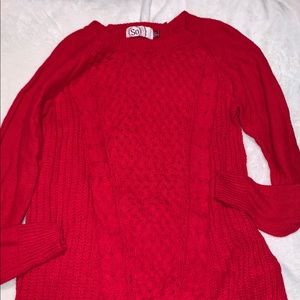 Red knit sweater
